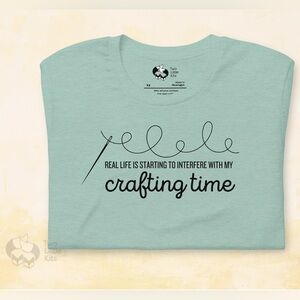 Soft Mint Green Crafting T-Shirt with Black Text